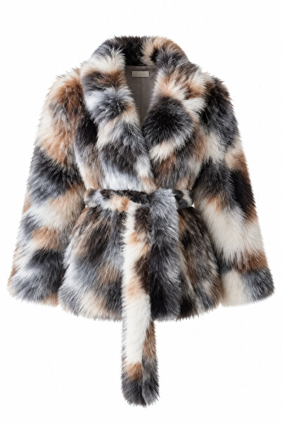 My Blog Black-Camel Belted Fur - 2Y1547