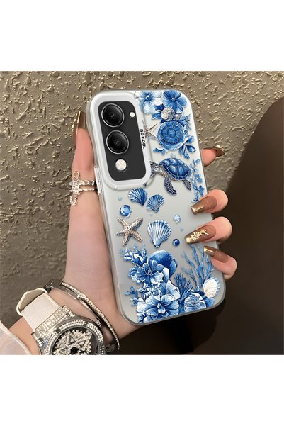CHICASELUX غطاء متوافق مع Vivo Y19/Y19S 5G/Y19E بتصميم السلحفاة الزرقاء والصد...