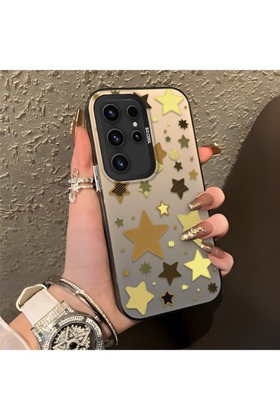 CHICASELUX Samsung Galaxy S23 Ultra Compatible Retro Coffee Tone Star Sticker...