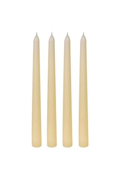 DD SHOP Set Lumanari Ecru pentru Sfesnic Ø2.5x25cm - 4buc - Monocolore, Decor...
