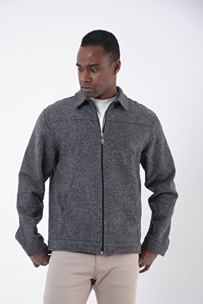 BAYEFENDİ Men's Zippered Pocket Cashmere Jacket