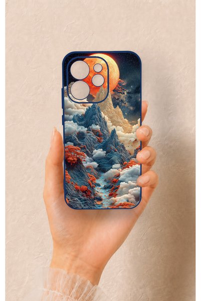 Vip Case Oppo Reno 15 Pro 5g Compatible Red Moon Patterned Silicone Case