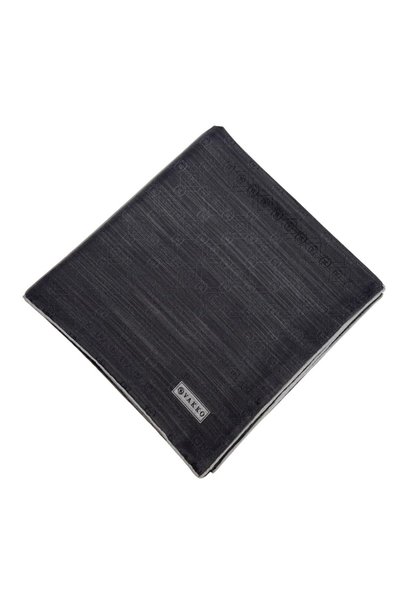 Vakko Cotton Silk Monogram Scarf 44226-Smoked Silver