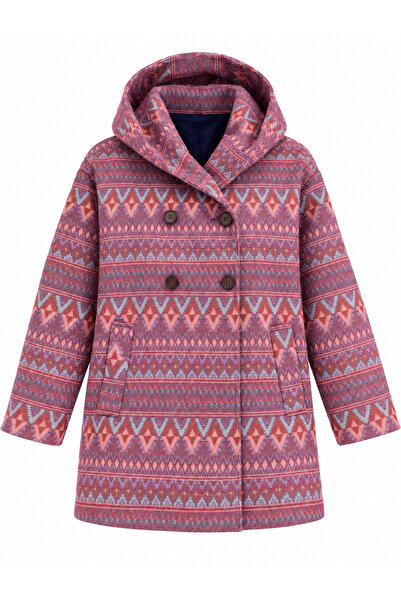 Retrobird Urban Retro Kapüşonlu Oversize Ceket Kaban Kadın Pembe