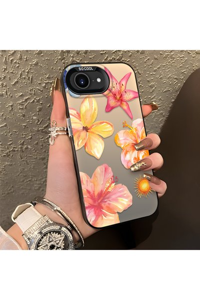 CHICASELUX غطاء هاتف متوافق مع iPhone 17E بتصميم أزهار استوائية وشمس، مقاوم ل...