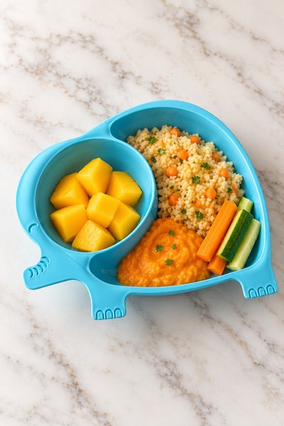 HOMENIVA 3-Compartment Children's Breakfast and Food Plate with Elephant Figure