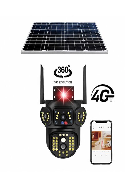JRH Camera de supraveghere cu panou solar 4G Cartela SIM, Zoom 10X, 3 Ecrane,...
