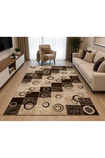 DeltaDesign Covor Sufragerie/ Dormitor, Model Daffi 13058, Maro