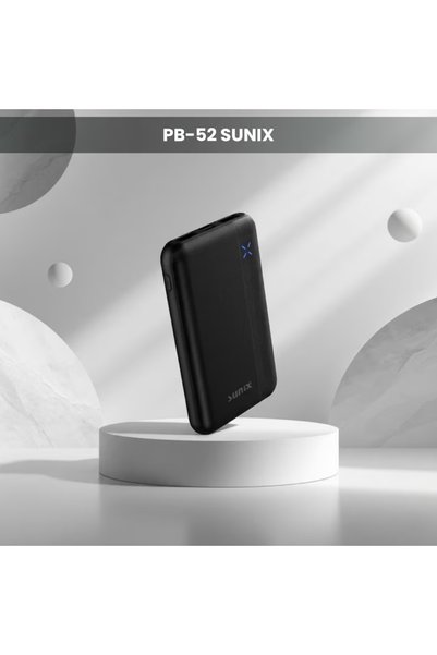 Sunix Baterie externă PB-52, 5000 mAh, Încărcare rapidă 15W, Dual USB, Type-C și Micro USB, Negru