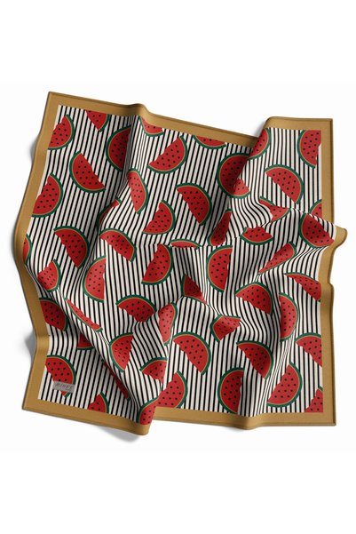 Mihre Scarf Karpuz Desen Çocuk Eşarbı Fular Çanta Süsü Bandan