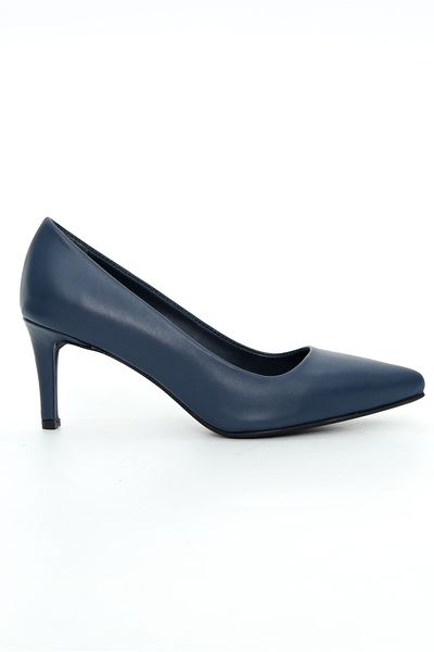 Tuna Genuine Leather Navy Blue Stiletto Women's Shoes - Rgn80123