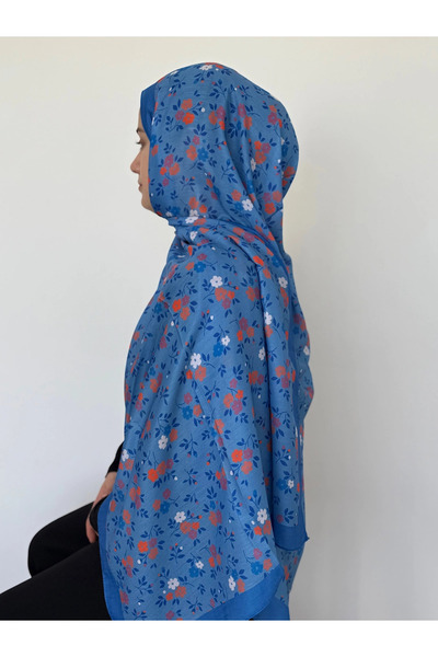 Hepsi Moda Mini Floral Pattern Soft Shawl - Blue