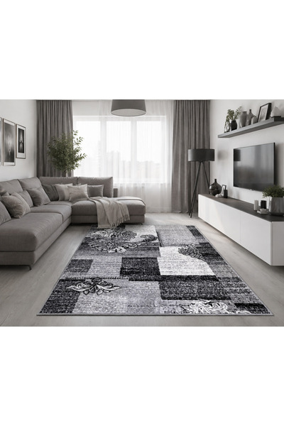 DeltaDesign Covor Sufragerie/ Dormitor, Model Cappuccino 16009/90, Gri