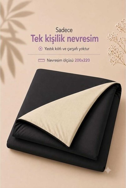 Valezium SİYAH BEJ TEK KİŞİLİK NEVRESİM KILIFI