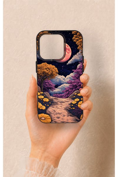 Vip Case حافظة سيليكون بنمط الغابة السحرية متوافقة مع هاتف iPhone 15 Pro