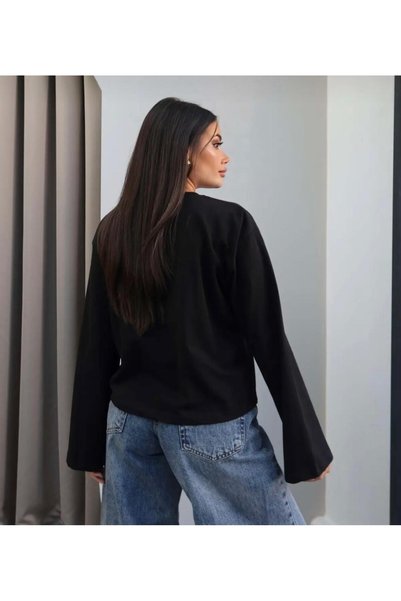 vipelmoda بلوزة كبيرة الحجم بأكمام واسعة