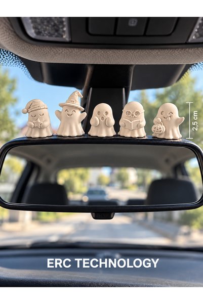 ERCTECH Set of 5 Cute Ghost Figures – In-Car Decoration with Double-Sided Tap...