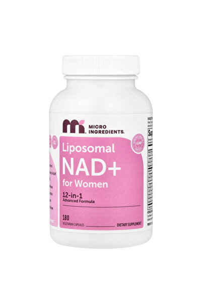 Micro Ingredients, Liposomal NAD+ For Women, 180 Vegetarian Capsules Premium Supplement