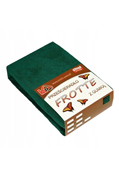 Karo Cearșaf de pat din frotir cu elastic 220x240 Verde Bottle 074
