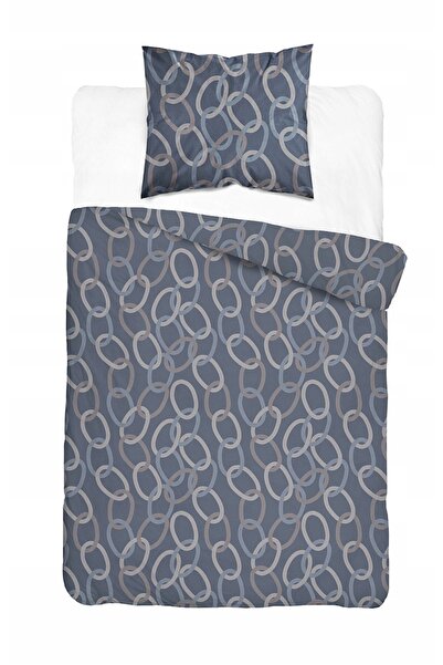 Detexpol Lenjerie de pat din satin 140x200 bleumarin cu model lanțuri - 5993 ...