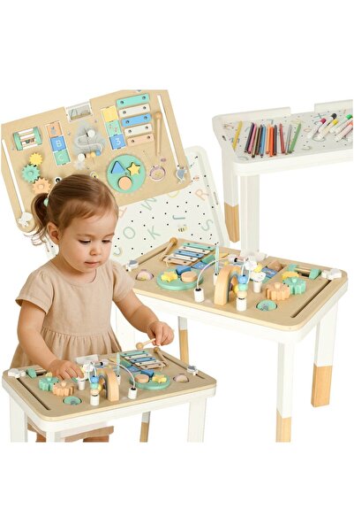 CIUPIGo Masă interactivă din lemn 2-în-1 tip Montessori pentru copii Ciupigo ...