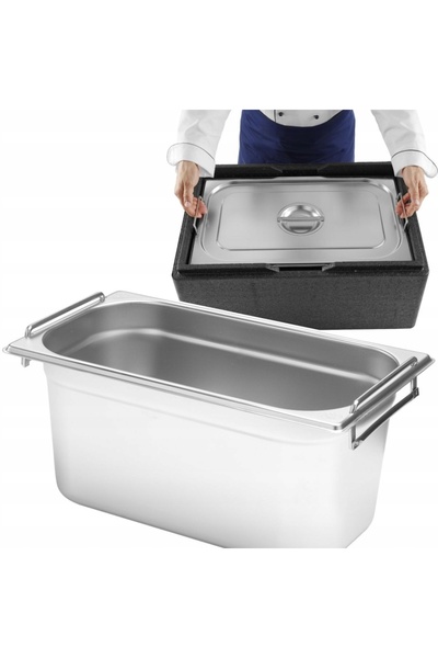 HENDI Recipient gastronorm GN 1/3 cu mânere retractabile 325x176x150mm 5.7L Hen