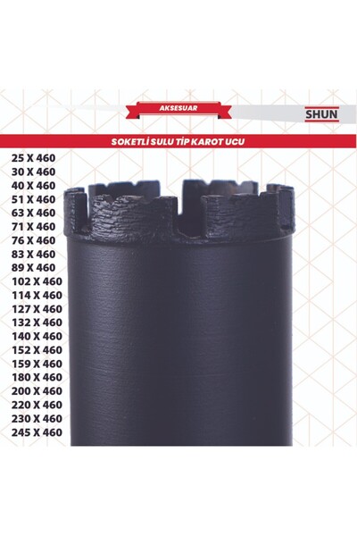 Shun KAROT UCU SOKETLİ VE SULU TİP 71*460 MM 7486094