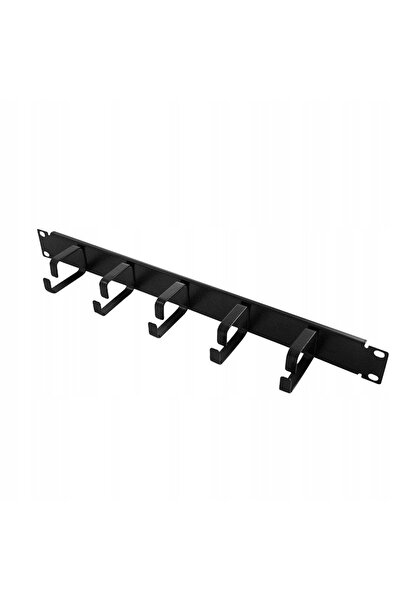 LogiLink Organizator de cabluri negru, 19 inch, 1U, cu 5 suporturi