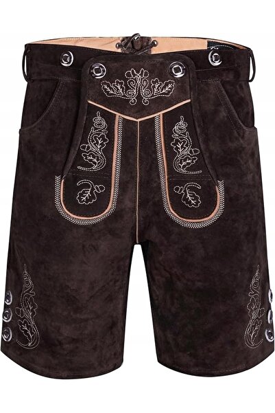 NO BRAND COSTUM bavarez – Pantaloni tradiționali din piele pentru bărbați, Ok...