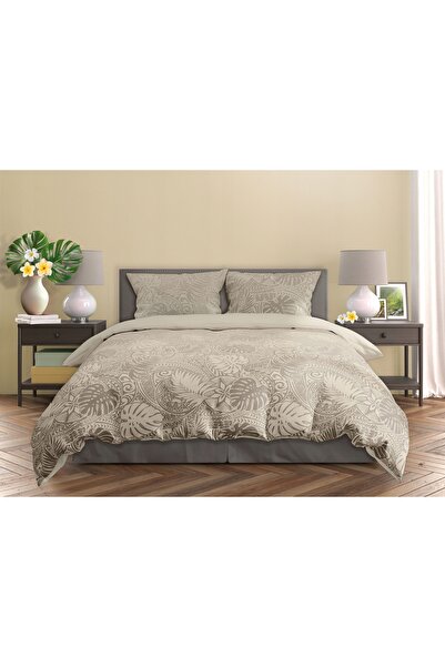 Faro Lenjerie de pat din satin 220x200 Milagro Verde 024 frunze bej