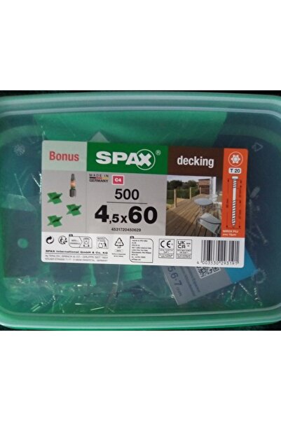Spax Șurub TARASOV (500) C4 4.5*60MM SPAX-D +Bit T20 +3 șuruburi cu cap cruce