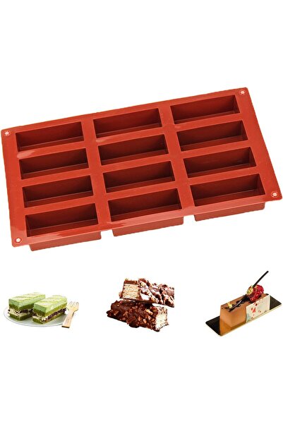 Noonedibs Forme dreptunghiulare din silicon cu embosare, pentru cheesecake, b...