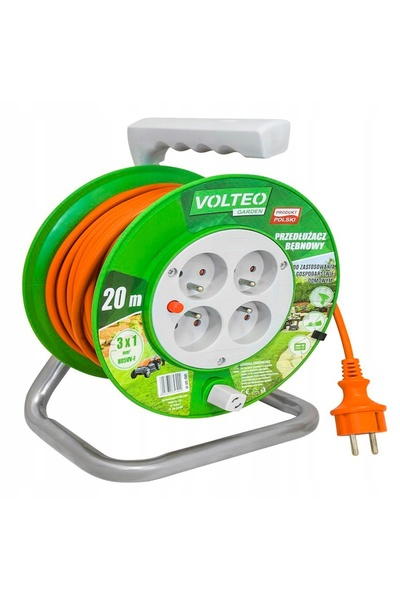 Volteo Cablu prelungitor pentru grădinărit pe rolă, 10m, H05VV-F 3*1mm