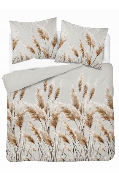 Detexpol 220x200 Lenjerie de pat din satin Iarbă de pampas Gri deschis 5329 B...