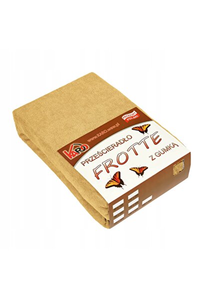 Karo Cearșaf de pat din frotir cu elastic 160×200 Galben nisipiu