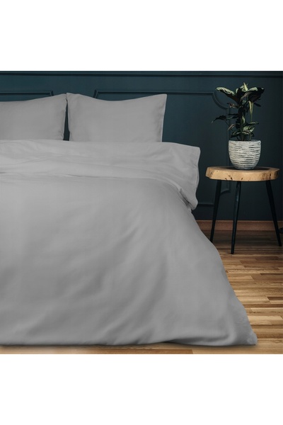 Darymex Lenjerie de pat satin 160x200 cenușiu 024 culoare uni netedă