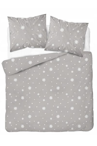 Detexpol Lenjerie de pat din satin 220x200 gri cu flori albe - 5987 B - Home ...