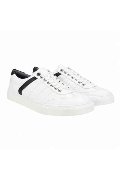 Generic Brand Men's White Leather Sneakers – Classic Comfort & Style