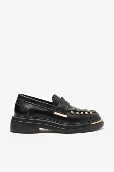 Louis Cardy Loafer Ophira din piele neagră cu detaliu piercing