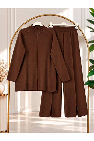 VOLT CLOTHİNG Women's Hijab Detailed Knitwear Pants Set