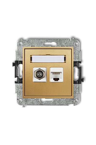 KARLIK Priză tip F + RJ45 5e MINI GOLD