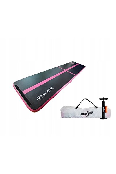 Master Saltea gonflabilă de gimnastică AirTrack 400 x 100 x 10 cm Negru-Roz