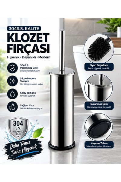 EFOR METAL Paslanmaz Çelik Klozet Fırçası