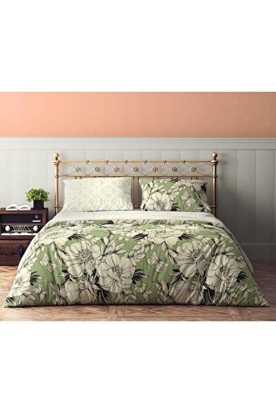 Faro Lenjerie de pat bumbac 160x200 flovery 002 flori verde 23