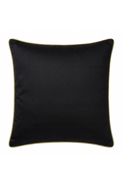 Karo Fata de perna, Queen, satinata, neagra, 40 x 40 cm, cu bordura aurie