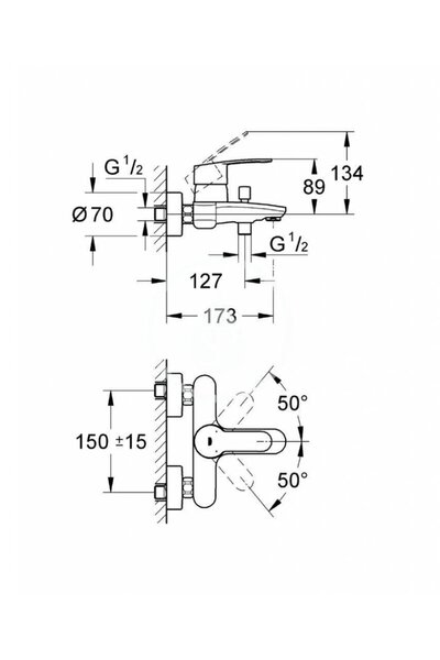 Grohe Eurostyle Cosmopolitan Baterie de baie monocomandă 33591002