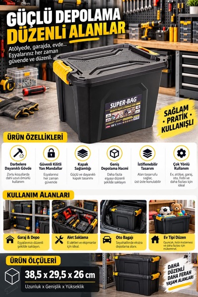 Alezy Super-Bag ASR-4034 18 LT Saklama ve Depolama Kutusu