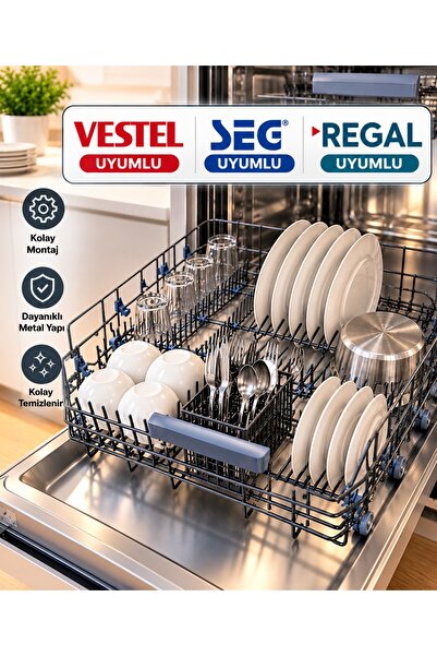 iyi parça VESTEL -REGAL-SEG BULAŞIK MAKİNESİ ALT SEPET GRİ RENK