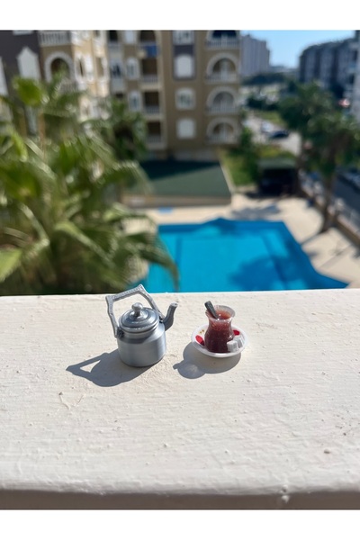 Lyvera Design Minyatür oyuncak çay seti 1/6 ölçekli çaydanlık ve çay mini dio...