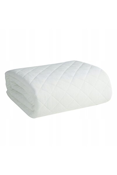 Eurofirany Pătură decorativă 170x210 Milo Alb Geometrie cu romburi Catifelată